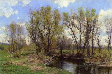 ブルック川の流れ Painting - 早春 マサチューセッツ州シェフィールド近くの風景 ヒュー・ボルトン・ジョーンズの風景 川